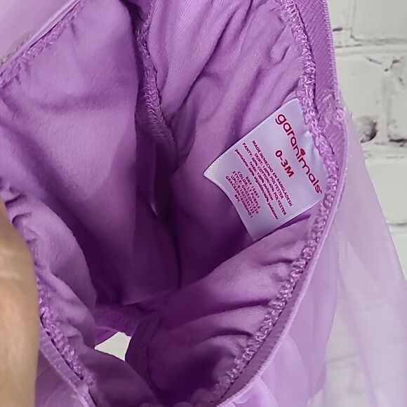 Baby Girl’s Glitter Tulle Tutu Skirt 0-3M Rainbow & Lilac Ruffled Bloomers 2-pk - Picture 9 of 10